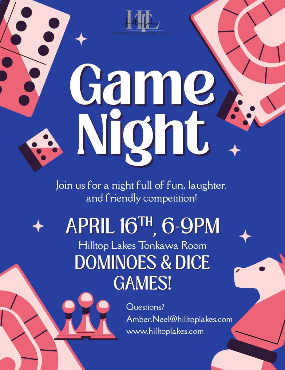 April Community Game Night Flyer
