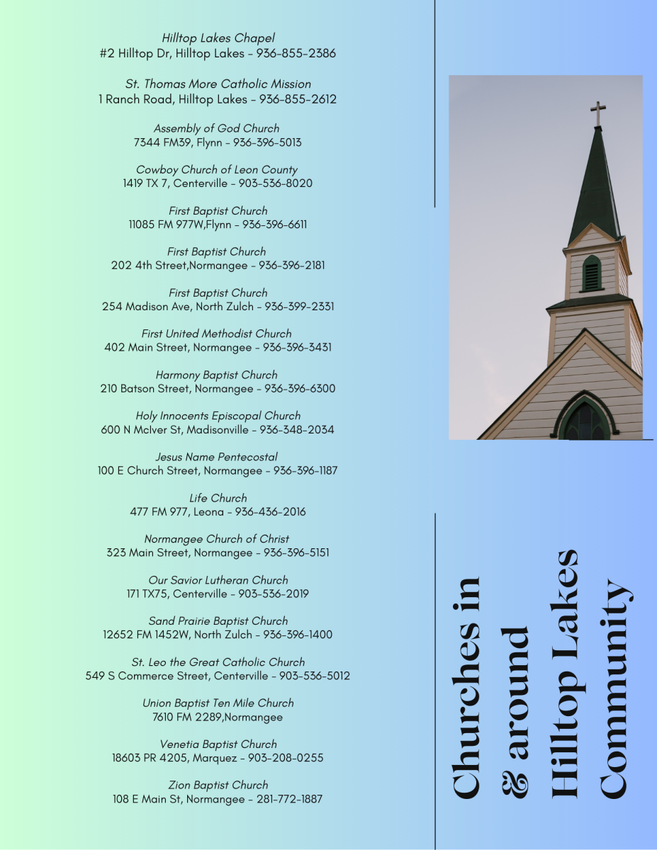 Places of Worship in & around Hilltop Lakes