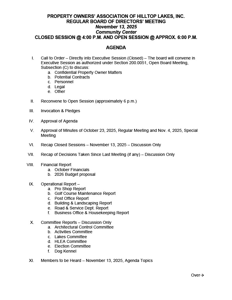 November 13, 2025 - Regular Board Meeting Page 1