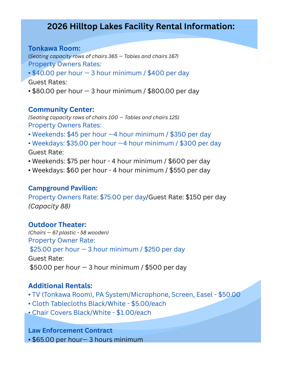 Rental Rate Information Sheet