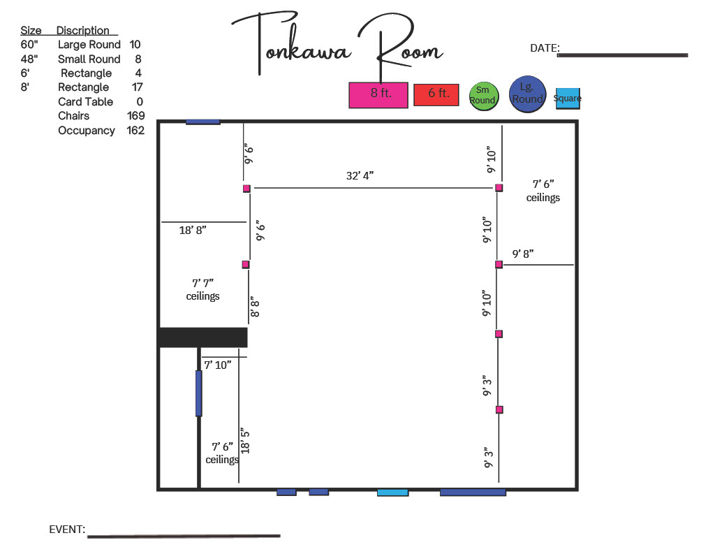 Hilltop Lakes Tonkawa Room Floor Plan