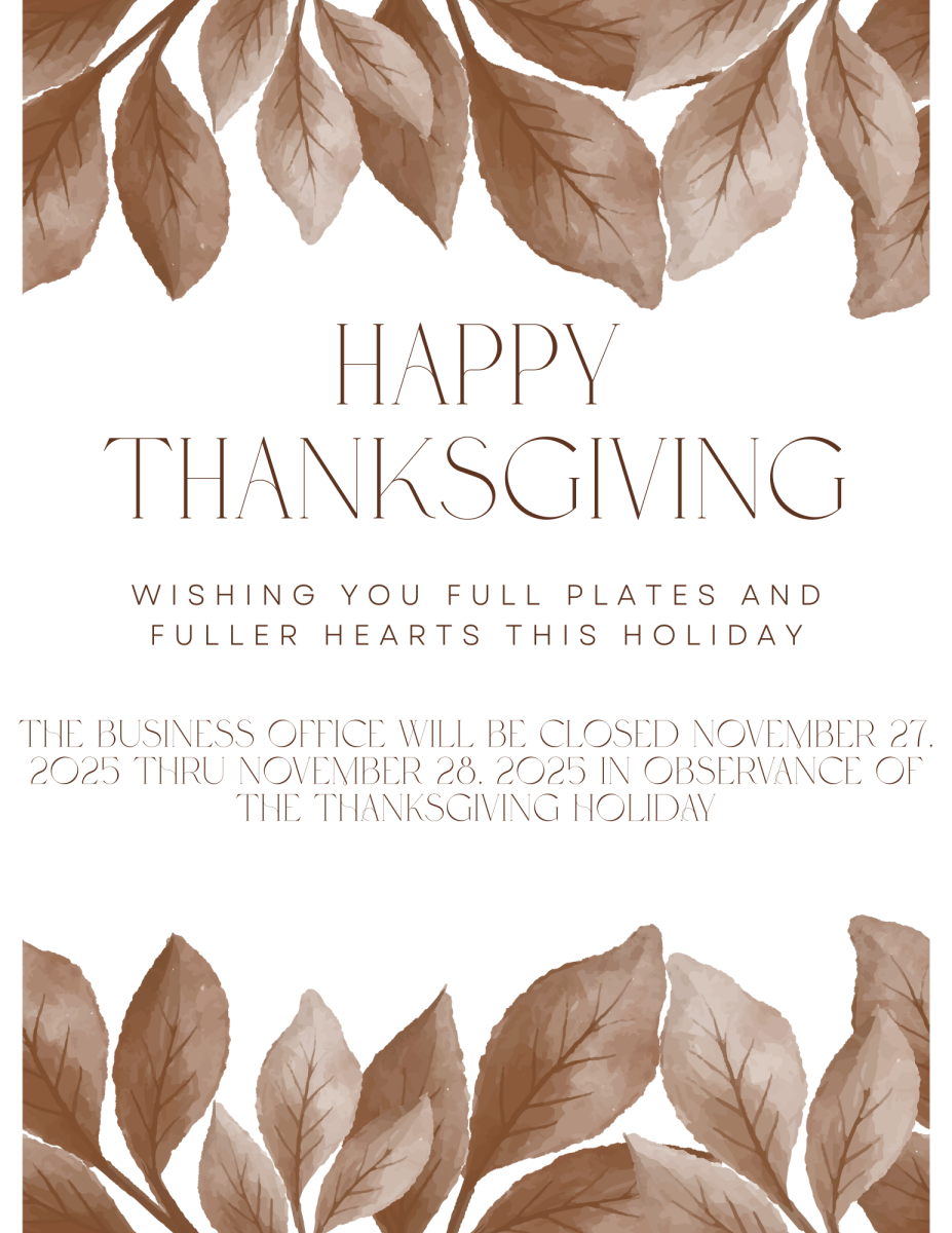 Business Office Closed for Thanksgiving